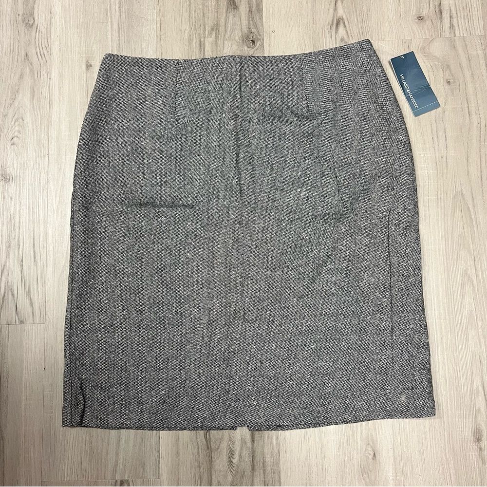 Hilliard & Hanson gray tweed skirt sz 16 vintage